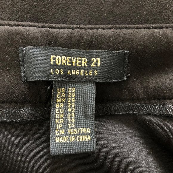Forever 21 Los Angeles womens faux suede button front y2k miniskirt black 29 - Picture 3 of 3